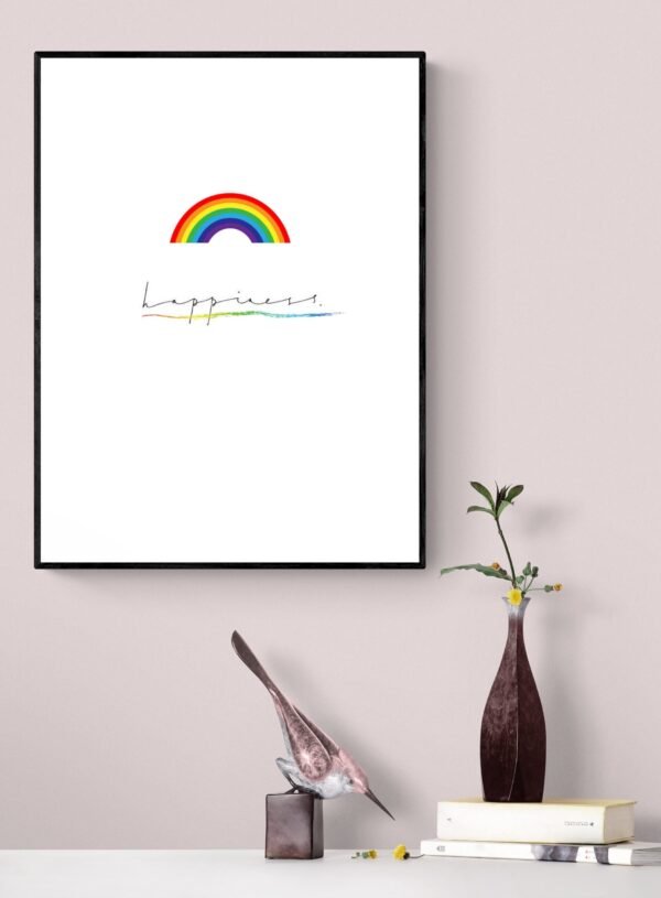 Happiness Wall Decor, Rainbow Wall Art, Inspirational Saying, Lgbt Pride Poster, Printable Wall Art, Digital Download - Image 6
