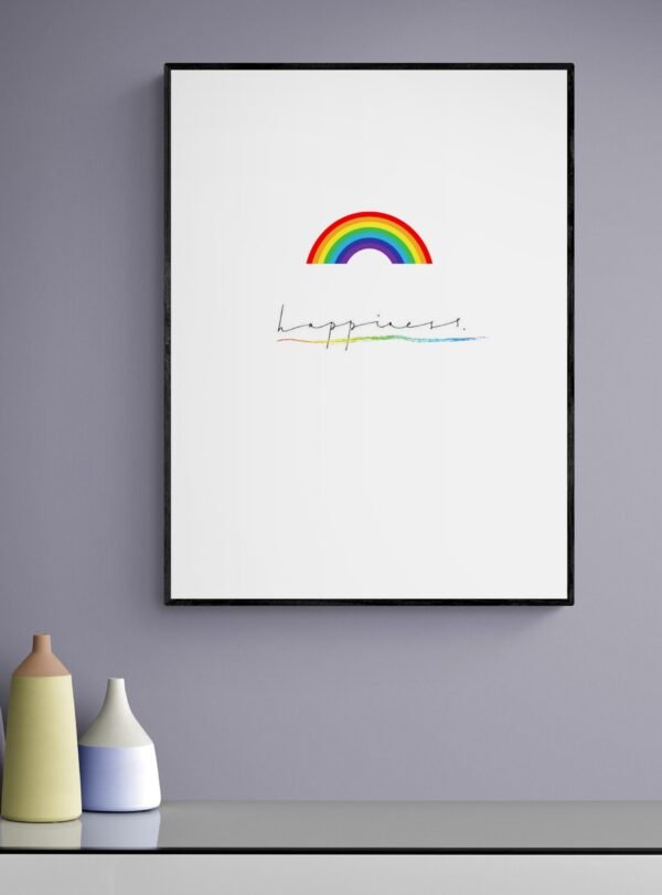 Happiness Wall Decor, Rainbow Wall Art, Inspirational Saying, Lgbt Pride Poster, Printable Wall Art, Digital Download - Image 7
