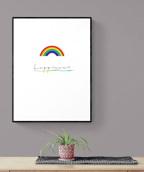 Happiness Wall Decor, Rainbow Wall Art, Inspirational Saying, Lgbt Pride Poster, Printable Wall Art, Digital Download - Image 9
