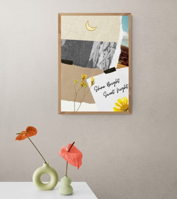 Shine Bright Sweet Night , Typography Wall Art, Instant Download, Digital Download, Typography Prints - Image 2