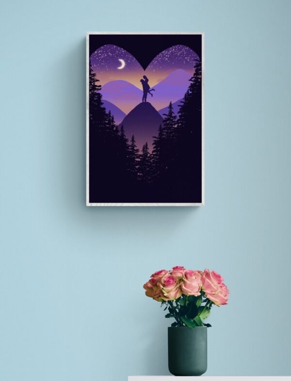 Valentine's Day Wall Art, , Digital Download, Gift for him, Gift for her, Couples Wall Art, Romantic Wall Art, Couple Print - Image 2