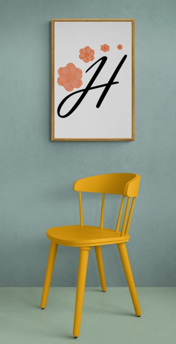 Letter H, Typography Wall Art, Instant Download, Printable Wall Art, Digital Download, Digital Typography Prints, Typography font - Image 5