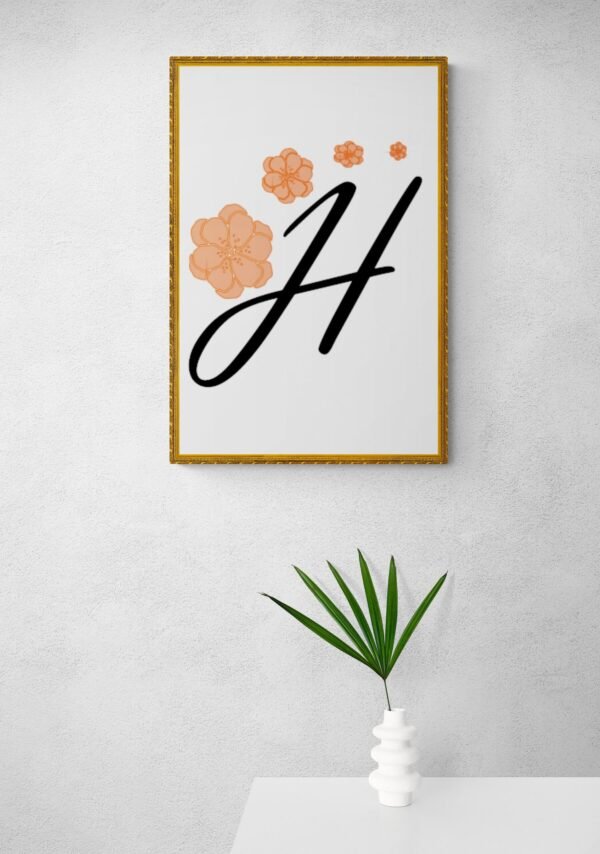 Letter H, Typography Wall Art, Instant Download, Printable Wall Art, Digital Download, Digital Typography Prints, Typography font - Image 6