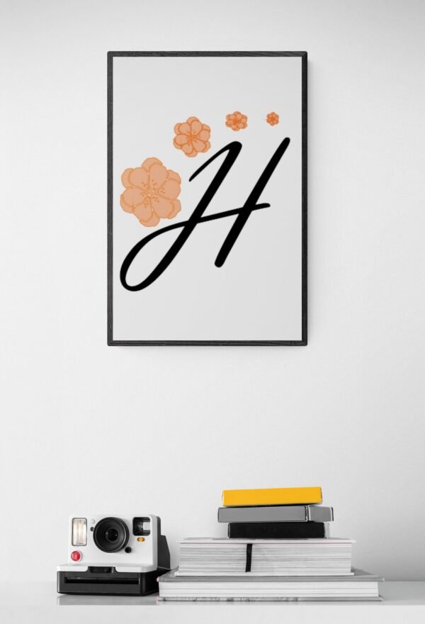 Letter H, Typography Wall Art, Instant Download, Printable Wall Art, Digital Download, Digital Typography Prints, Typography font - Image 7