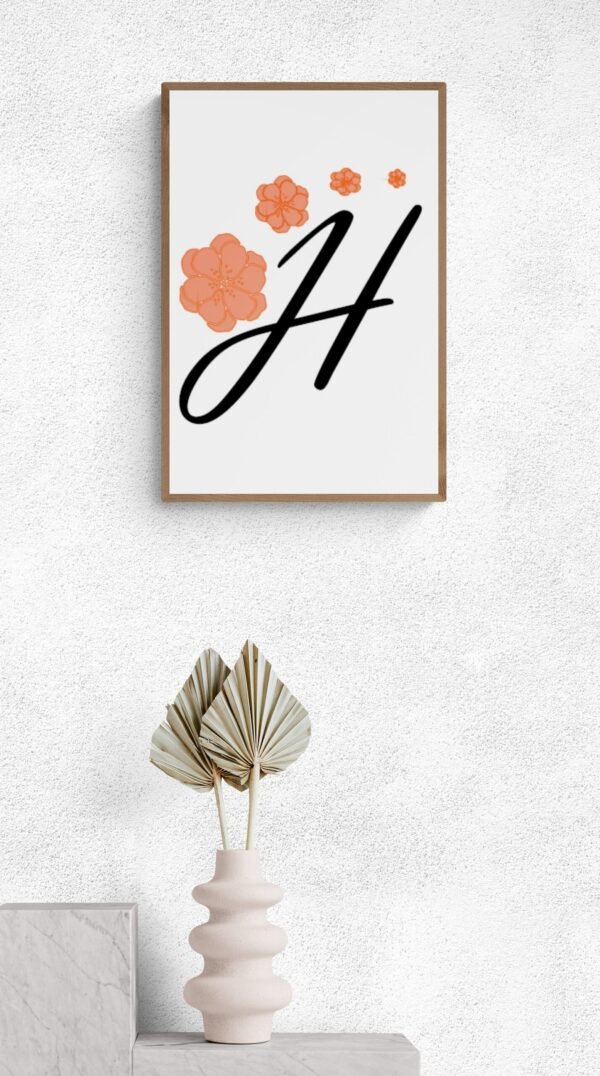 Letter H, Typography Wall Art, Instant Download, Printable Wall Art, Digital Download, Digital Typography Prints, Typography font - Image 8