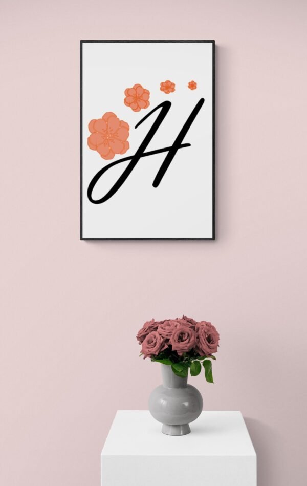 Letter H, Typography Wall Art, Instant Download, Printable Wall Art, Digital Download, Digital Typography Prints, Typography font - Image 9