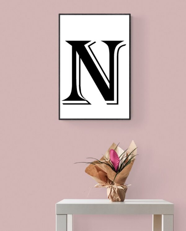 Letter N, Typography Wall Art, Instant Download, Printable Wall Art, Digital Download, Digital Typography Prints, Typography font - Image 4