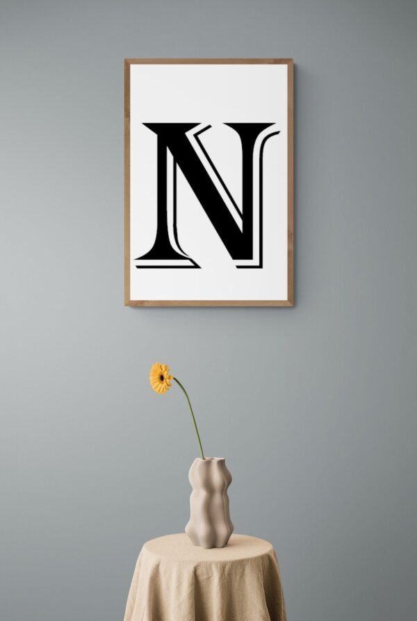 Letter N, Typography Wall Art, Instant Download, Printable Wall Art, Digital Download, Digital Typography Prints, Typography font - Image 5