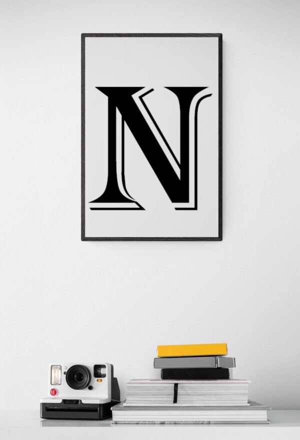 Letter N, Typography Wall Art, Instant Download, Printable Wall Art, Digital Download, Digital Typography Prints, Typography font - Image 7