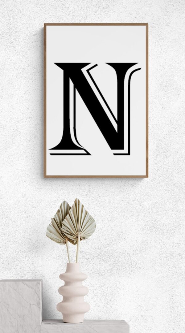 Letter N, Typography Wall Art, Instant Download, Printable Wall Art, Digital Download, Digital Typography Prints, Typography font - Image 8