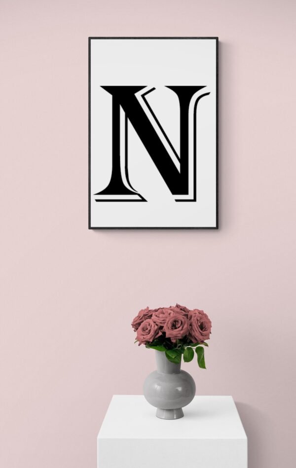 Letter N, Typography Wall Art, Instant Download, Printable Wall Art, Digital Download, Digital Typography Prints, Typography font - Image 9