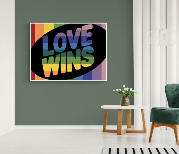 Love Wins Quote, Printable Wall Art, Pride Wall Art, Lgbtq Poster, Digital Download - Image 2