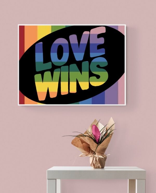 Love Wins Quote, Printable Wall Art, Pride Wall Art, Lgbtq Poster, Digital Download - Image 5