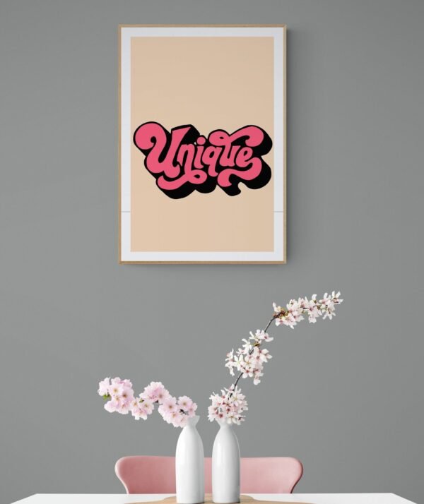 Unique, Typography Wall Art, Instant Download, Digital Download, Typography Prints - Image 2