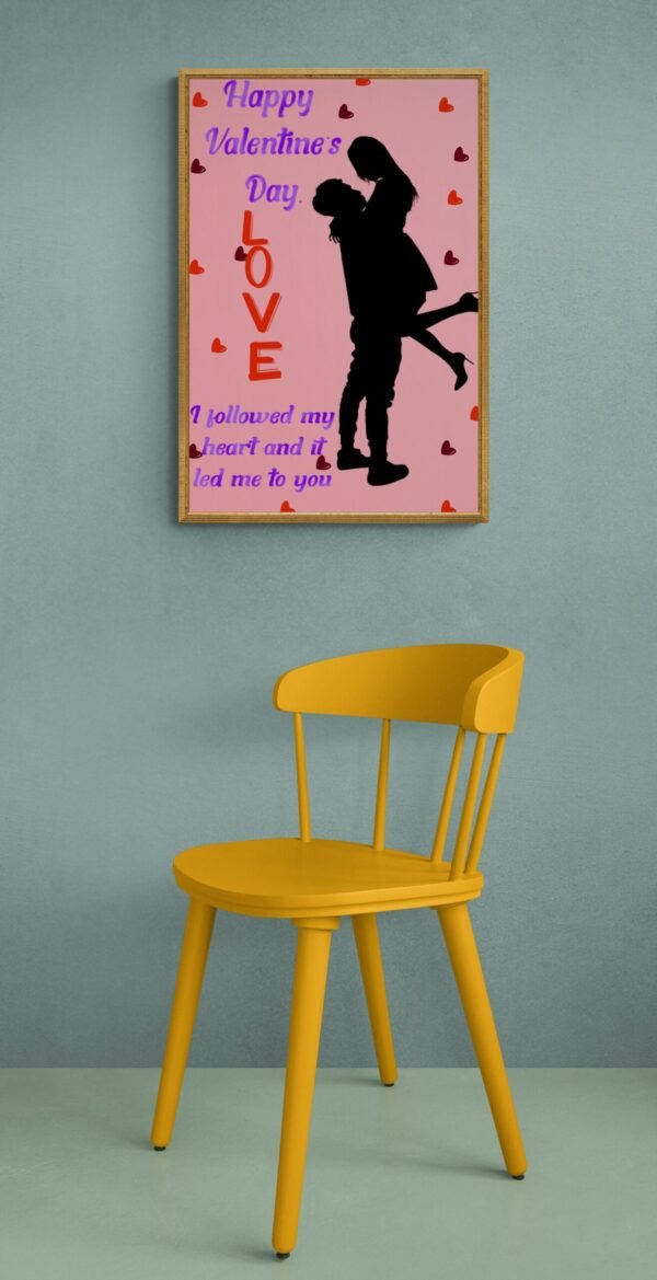 Happy Valentine's Day  Love Wall Art, , Digital Download, Gift for him, Gift for her, Couples Wall Art, Romantic Wall Art, Couple Print - Image 5