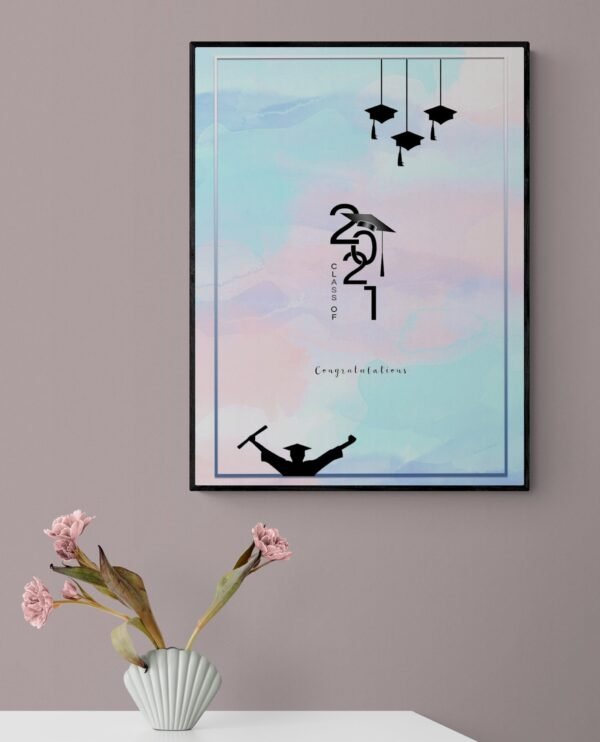 Graduation Wall Art, Graduation Gift, Graduation Printable, Class Of 2021, Graduation Art, Gift For Graduate, Digital Download - Image 2