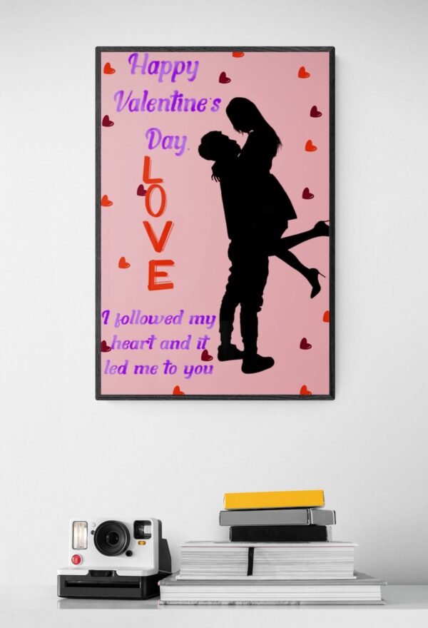 Happy Valentine's Day  Love Wall Art, , Digital Download, Gift for him, Gift for her, Couples Wall Art, Romantic Wall Art, Couple Print - Image 7