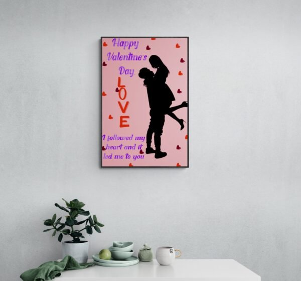 Happy Valentine's Day  Love Wall Art, , Digital Download, Gift for him, Gift for her, Couples Wall Art, Romantic Wall Art, Couple Print - Image 8