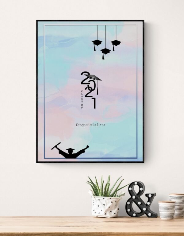 Graduation Wall Art, Graduation Gift, Graduation Printable, Class Of 2021, Graduation Art, Gift For Graduate, Digital Download - Image 6