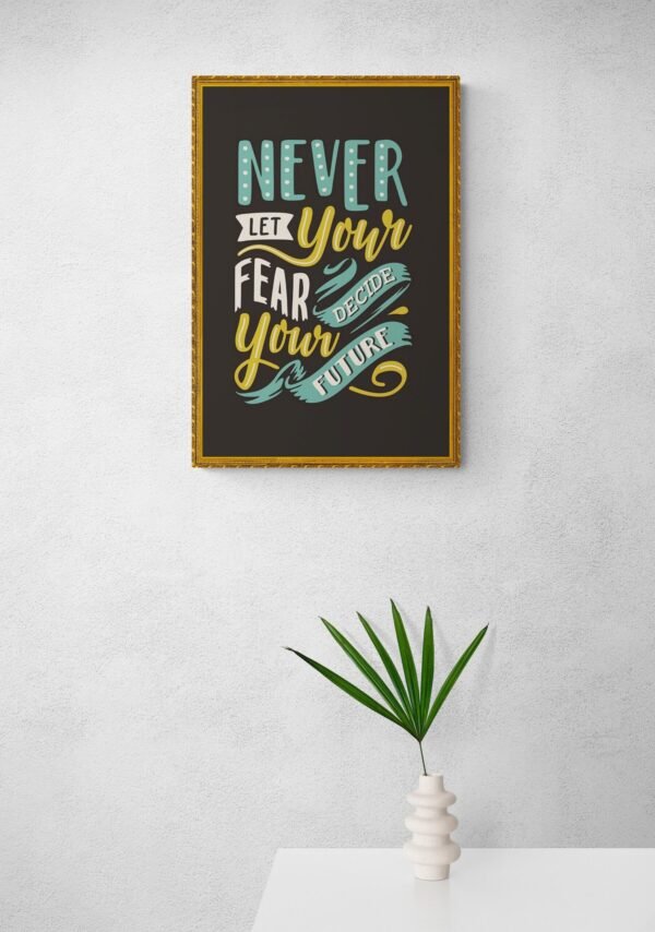 Never let your fears decide your future, Typography Wall Art, Instant Download, Printable Wall Art, Digital Download, Typography Prints