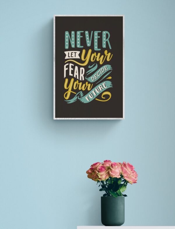 Never let your fears decide your future, Typography Wall Art, Instant Download, Printable Wall Art, Digital Download, Typography Prints - Image 3