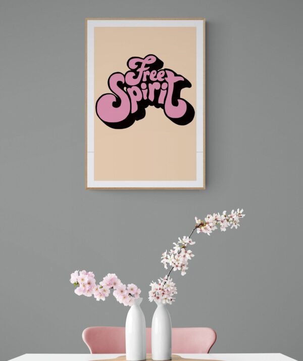 Free Spirit, Typography Wall Art, Instant Download, Digital Download, Typography Prints - Image 2