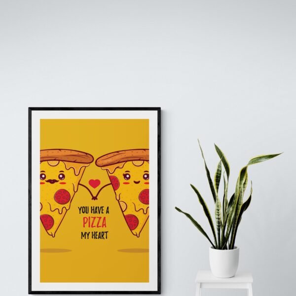 You Have A Pizza My Heart, Cute Pizza Couple, Food Pun Art, Pizza Lover Gift, Pizza Poster, Printable Wall Art, Digital Download - Image 8