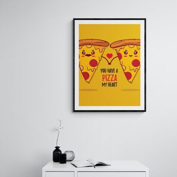 You Have A Pizza My Heart, Cute Pizza Couple, Food Pun Art, Pizza Lover Gift, Pizza Poster, Printable Wall Art, Digital Download - Image 9