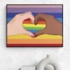 Lgbtq Wall Art, Lesbian Couple Art, Equality Print, Printable Wall Art, Pride Month Art, Rainbow Flag, Lesbian Art Print, Digital Download