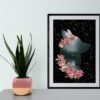 Fox Wall Art Print, Fox Wall Art, Digital Download, Fox Decor, Floral Wall Art, Fox Art Print, Fox Printable, Fox Artwork, Animal Print