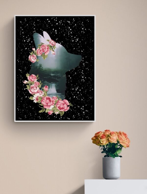 Fox Wall Art Print, Fox Wall Art, Digital Download, Fox Decor, Floral Wall Art, Fox Art Print, Fox Printable, Fox Artwork, Animal Print - Image 2