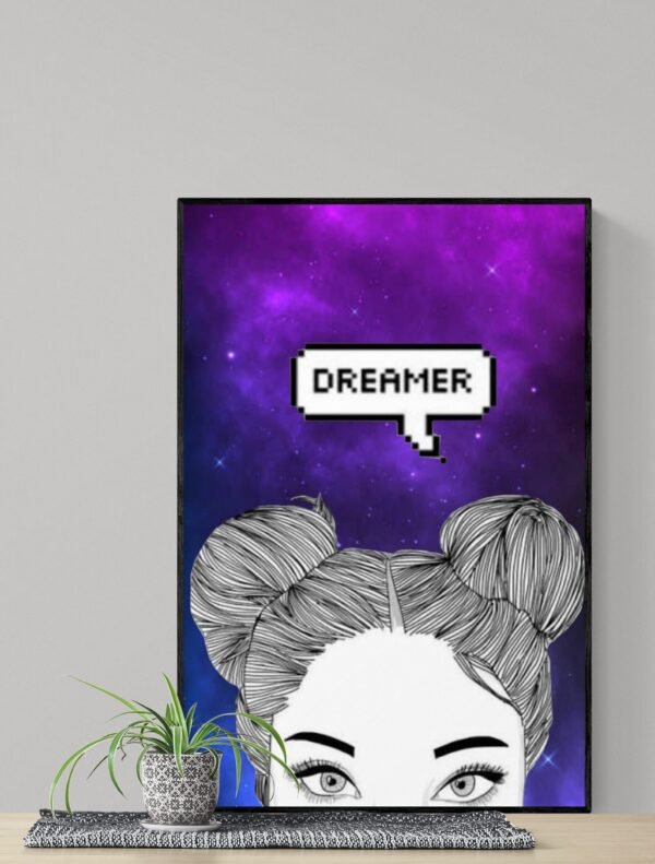 Dreamer Print Art, Digital Download, Printable Dreamer Home Decor Art, Dreamer Wall Art - Image 3