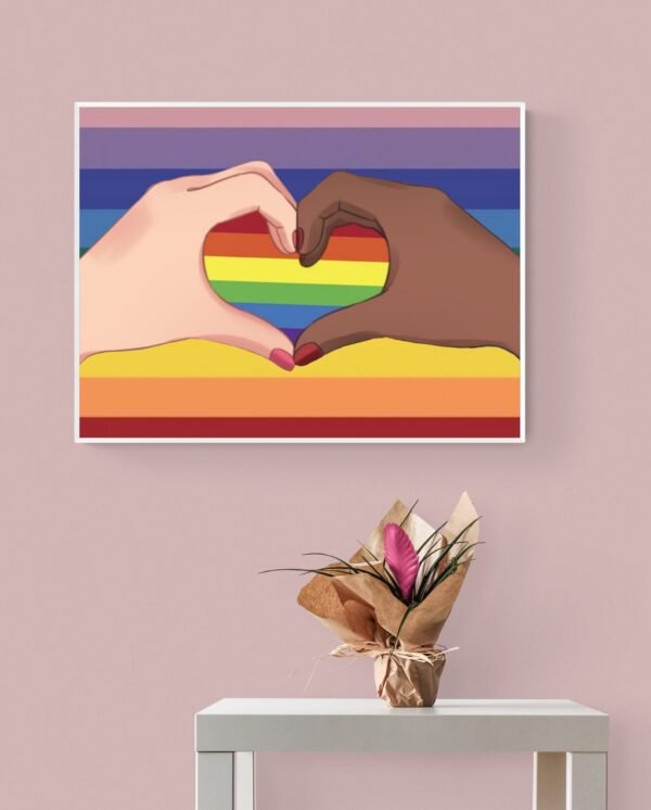 Lgbtq Wall Art, Lesbian Couple Art, Equality Print, Printable Wall Art, Pride Month Art, Rainbow Flag, Lesbian Art Print, Digital Download - Image 5