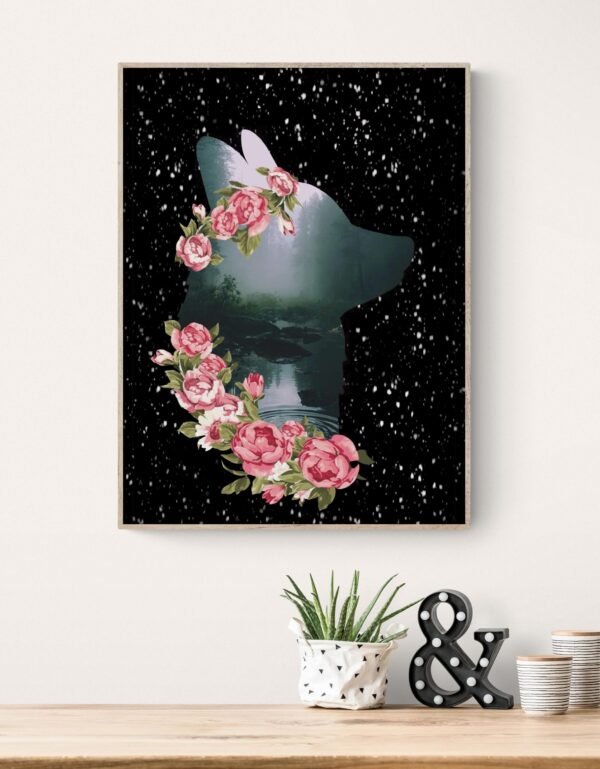 Fox Wall Art Print, Fox Wall Art, Digital Download, Fox Decor, Floral Wall Art, Fox Art Print, Fox Printable, Fox Artwork, Animal Print - Image 6