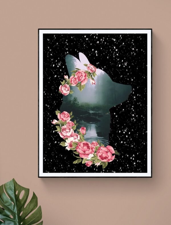 Fox Wall Art Print, Fox Wall Art, Digital Download, Fox Decor, Floral Wall Art, Fox Art Print, Fox Printable, Fox Artwork, Animal Print - Image 7