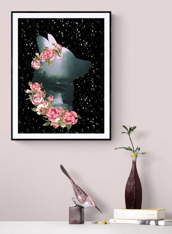 Fox Wall Art Print, Fox Wall Art, Digital Download, Fox Decor, Floral Wall Art, Fox Art Print, Fox Printable, Fox Artwork, Animal Print - Image 8