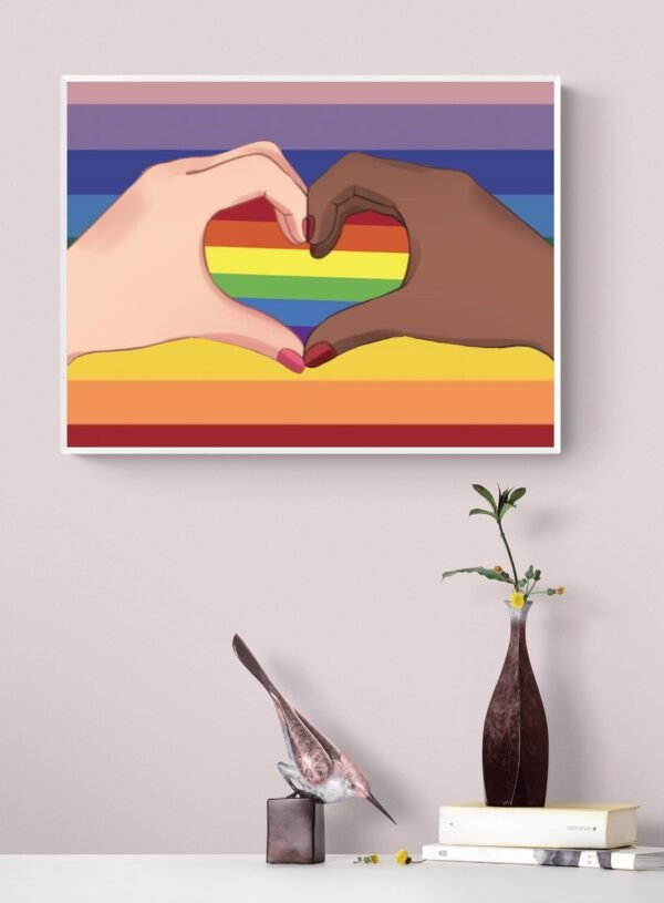 Lgbtq Wall Art, Lesbian Couple Art, Equality Print, Printable Wall Art, Pride Month Art, Rainbow Flag, Lesbian Art Print, Digital Download - Image 6