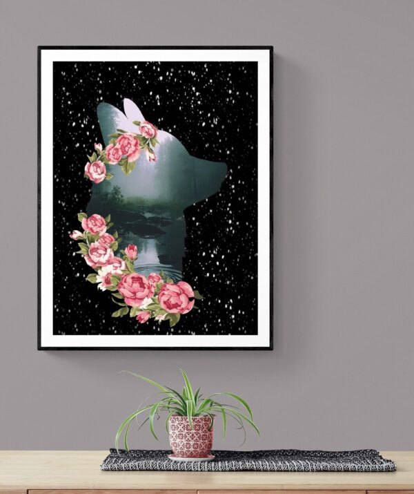 Fox Wall Art Print, Fox Wall Art, Digital Download, Fox Decor, Floral Wall Art, Fox Art Print, Fox Printable, Fox Artwork, Animal Print - Image 9