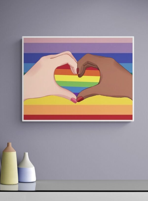 Lgbtq Wall Art, Lesbian Couple Art, Equality Print, Printable Wall Art, Pride Month Art, Rainbow Flag, Lesbian Art Print, Digital Download - Image 7