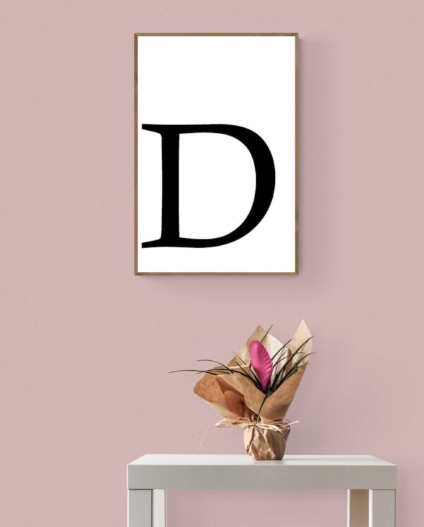 Letter D, Typography Wall Art, Instant Download, Printable Wall Art, Digital Download, Digital Typography Prints, Typography font