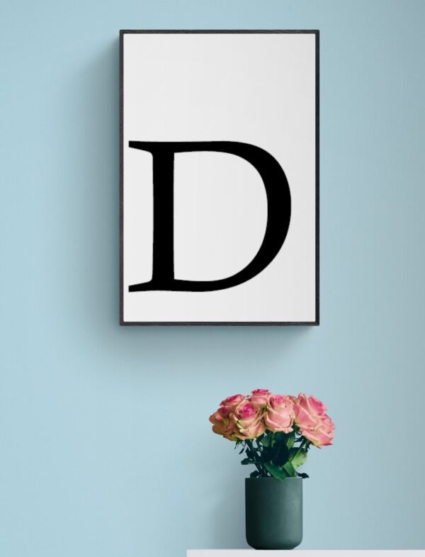 Letter D, Typography Wall Art, Instant Download, Printable Wall Art, Digital Download, Digital Typography Prints, Typography font - Image 2