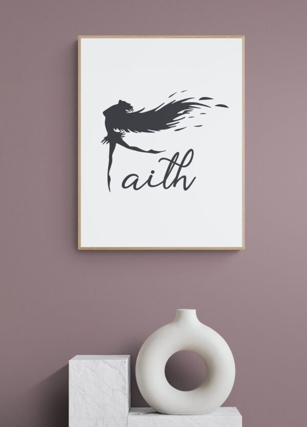 Faith Wall Art, Faith Printable, Digital Download, Faith Wall Decor, Inspirational Art, Faith Over Fear, Faith Art Print, Faith Decor