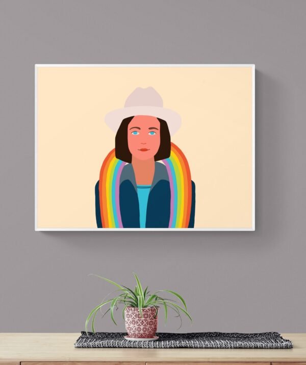 Lesbian Wall Art, Lesbian Art Print, Pride Wall Decor, Lesbian Portrait Art, Printable Wall Art, Digital Download - Image 9