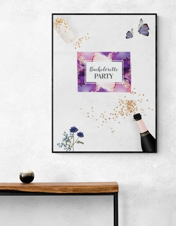 Bachelorette Party Wall Art, Printable Wall Art, Bachelorette Gift, Bachelorette Decor, Bachelorette Weekend, Hen Party, Digital Download - Image 3