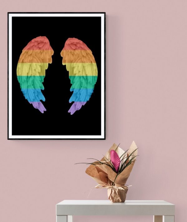 Wings Art, Rainbow Wall Art, LGBT Wings Print, LGBT Wall Decor, Printable Wall Art, Digital Download - Image 5