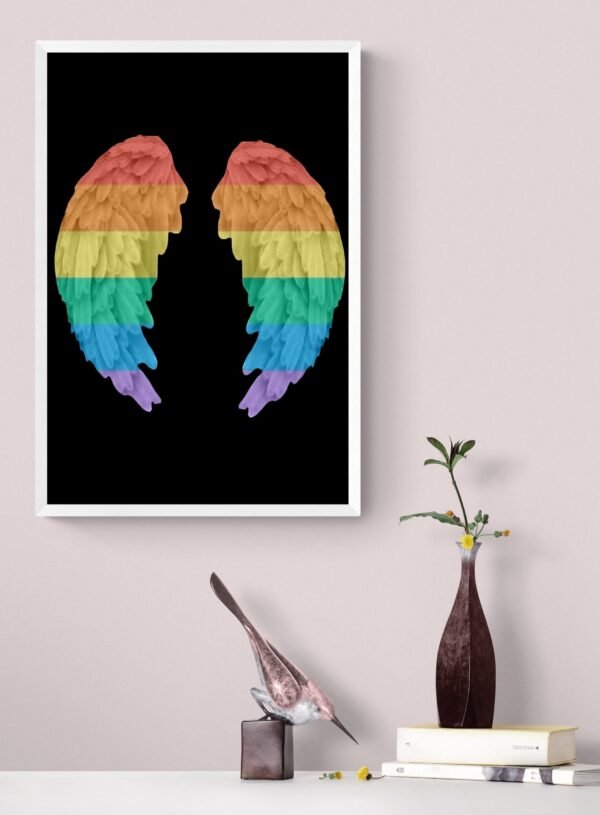 Wings Art, Rainbow Wall Art, LGBT Wings Print, LGBT Wall Decor, Printable Wall Art, Digital Download - Image 6