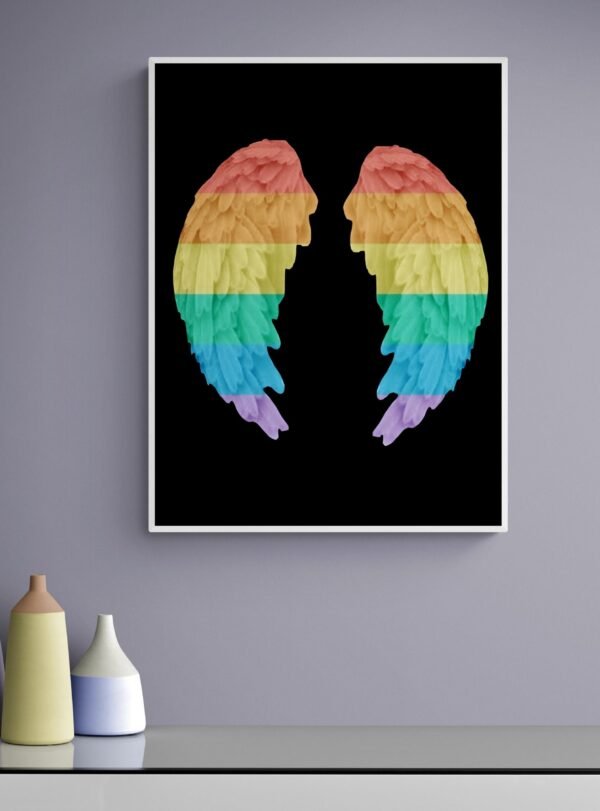 Wings Art, Rainbow Wall Art, LGBT Wings Print, LGBT Wall Decor, Printable Wall Art, Digital Download - Image 7