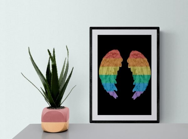 Wings Art, Rainbow Wall Art, LGBT Wings Print, LGBT Wall Decor, Printable Wall Art, Digital Download - Image 8