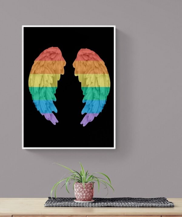 Wings Art, Rainbow Wall Art, LGBT Wings Print, LGBT Wall Decor, Printable Wall Art, Digital Download - Image 9