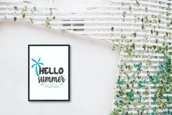 Hello Summer, Digital Art, Wall Art, Instant Download, Digital download, Home Decor